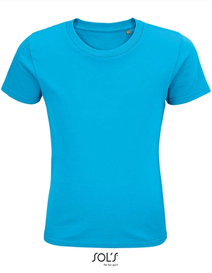 Kids´ Pioneer T-Shirt zum Besticken und Bedrucken in der Farbe Aqua mit Ihren Logo, Schriftzug oder Motiv.