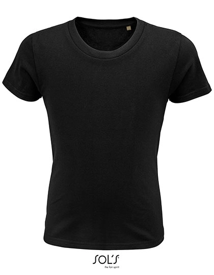 Kids´ Pioneer T-Shirt zum Besticken und Bedrucken in der Farbe Deep Black mit Ihren Logo, Schriftzug oder Motiv.