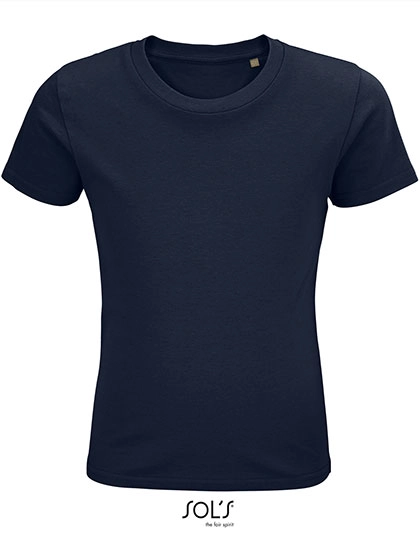 Kids´ Pioneer T-Shirt zum Besticken und Bedrucken in der Farbe French Navy mit Ihren Logo, Schriftzug oder Motiv.
