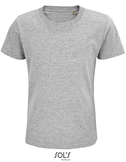 Kids´ Pioneer T-Shirt zum Besticken und Bedrucken in der Farbe Grey Melange mit Ihren Logo, Schriftzug oder Motiv.
