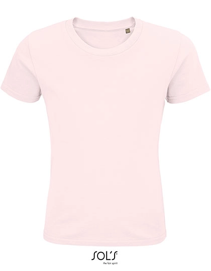 Kids´ Pioneer T-Shirt zum Besticken und Bedrucken in der Farbe Pale Pink mit Ihren Logo, Schriftzug oder Motiv.