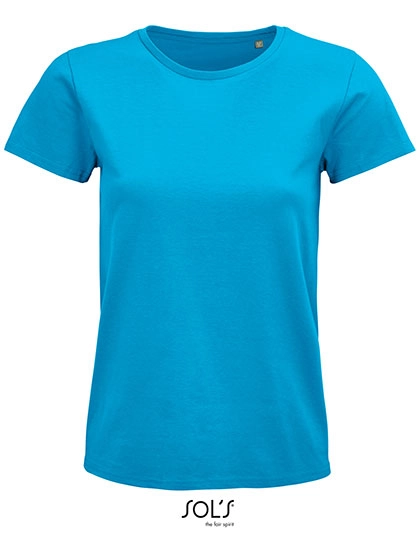 Women´s Pioneer T-Shirt zum Besticken und Bedrucken in der Farbe Aqua mit Ihren Logo, Schriftzug oder Motiv.