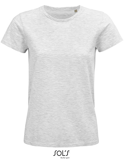 Women´s Pioneer T-Shirt zum Besticken und Bedrucken in der Farbe Ash (Heather) mit Ihren Logo, Schriftzug oder Motiv.