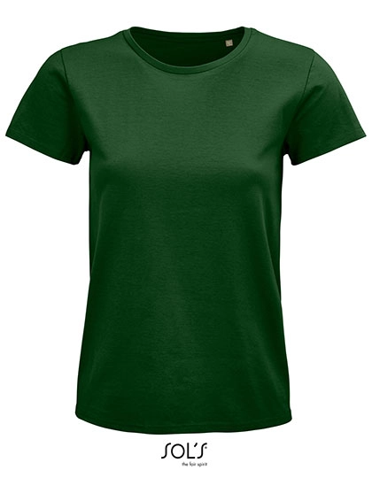 Women´s Pioneer T-Shirt zum Besticken und Bedrucken in der Farbe Bottle Green mit Ihren Logo, Schriftzug oder Motiv.