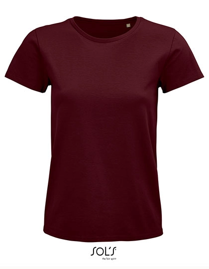 Women´s Pioneer T-Shirt zum Besticken und Bedrucken in der Farbe Burgundy mit Ihren Logo, Schriftzug oder Motiv.