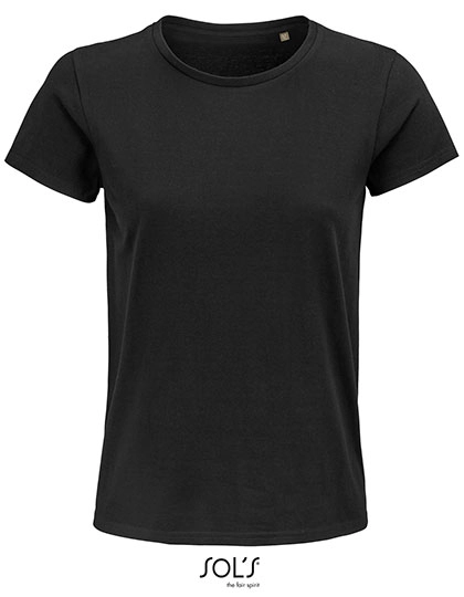 Women´s Pioneer T-Shirt zum Besticken und Bedrucken in der Farbe Deep Black mit Ihren Logo, Schriftzug oder Motiv.