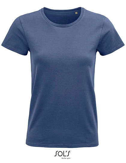 Women´s Pioneer T-Shirt zum Besticken und Bedrucken in der Farbe Denim mit Ihren Logo, Schriftzug oder Motiv.