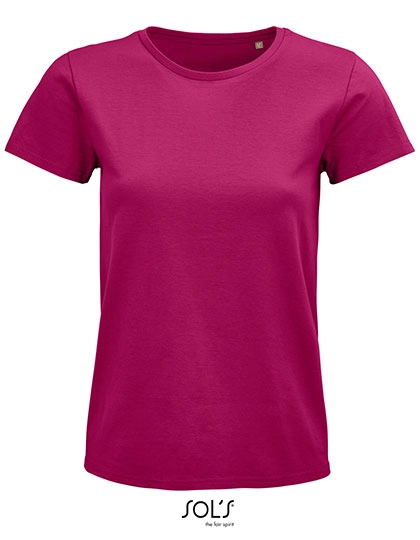 Women´s Pioneer T-Shirt zum Besticken und Bedrucken in der Farbe Fuchsia mit Ihren Logo, Schriftzug oder Motiv.