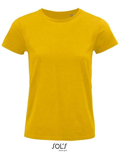 Women´s Pioneer T-Shirt zum Besticken und Bedrucken in der Farbe Gold mit Ihren Logo, Schriftzug oder Motiv.