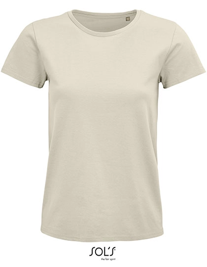 Women´s Pioneer T-Shirt zum Besticken und Bedrucken in der Farbe Natural mit Ihren Logo, Schriftzug oder Motiv.