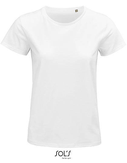 Women´s Pioneer T-Shirt zum Besticken und Bedrucken in der Farbe White mit Ihren Logo, Schriftzug oder Motiv.