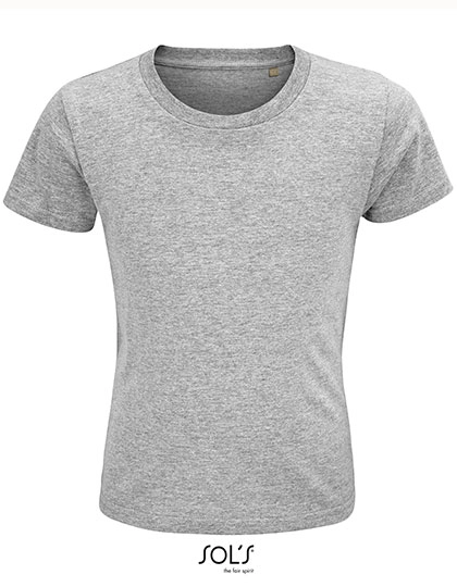 Kids´ Crusader T-Shirt zum Besticken und Bedrucken in der Farbe Grey Melange mit Ihren Logo, Schriftzug oder Motiv.