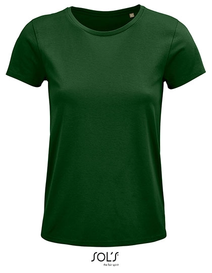 Women´s Crusader T-Shirt zum Besticken und Bedrucken in der Farbe Bottle Green mit Ihren Logo, Schriftzug oder Motiv.