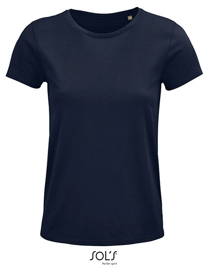 Women´s Crusader T-Shirt zum Besticken und Bedrucken in der Farbe French Navy mit Ihren Logo, Schriftzug oder Motiv.