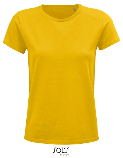Women´s Crusader T-Shirt zum Besticken und Bedrucken in der Farbe Gold mit Ihren Logo, Schriftzug oder Motiv.
