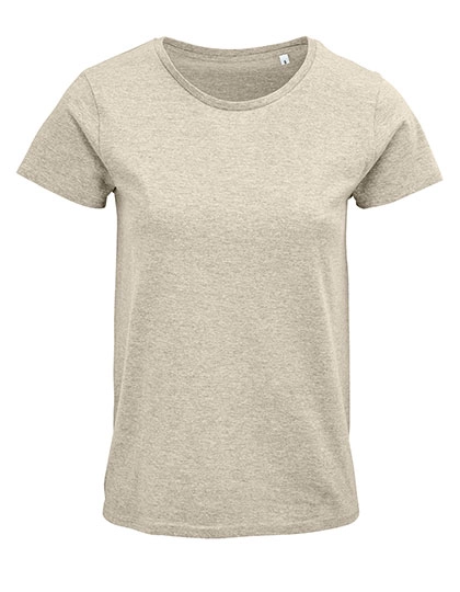 Women´s Crusader T-Shirt zum Besticken und Bedrucken in der Farbe Heather Beige mit Ihren Logo, Schriftzug oder Motiv.