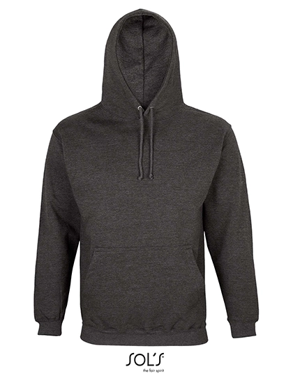 Unisex Condor Hooded Sweatshirt zum Besticken und Bedrucken in der Farbe Charcoal Melange mit Ihren Logo, Schriftzug oder Motiv.