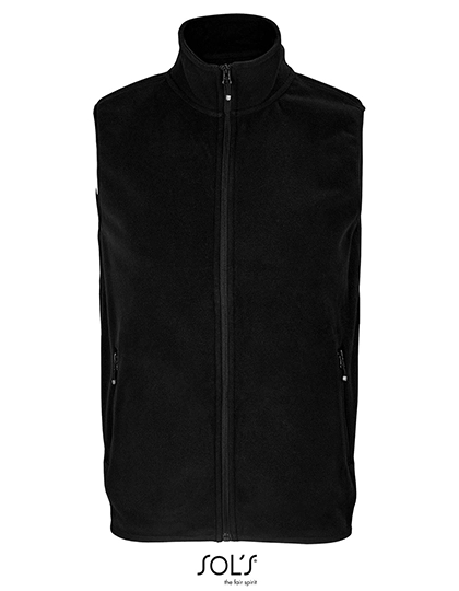 Unisex Factor Zipped Fleece Bodywarmer zum Besticken und Bedrucken in der Farbe Black mit Ihren Logo, Schriftzug oder Motiv.
