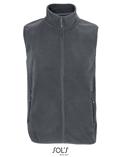 Unisex Factor Zipped Fleece Bodywarmer zum Besticken und Bedrucken in der Farbe Charcoal Grey (Solid) mit Ihren Logo, Schriftzug oder Motiv.