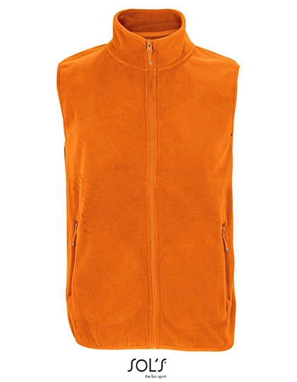 Unisex Factor Zipped Fleece Bodywarmer zum Besticken und Bedrucken in der Farbe Orange mit Ihren Logo, Schriftzug oder Motiv.