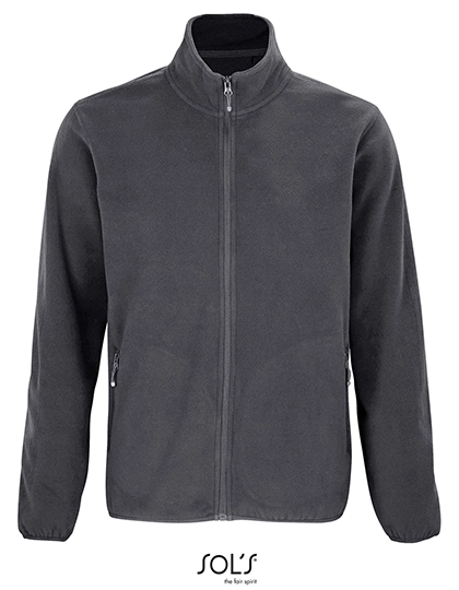Men´s Factor Zipped Fleece Jacket zum Besticken und Bedrucken in der Farbe Charcoal Grey (Solid) mit Ihren Logo, Schriftzug oder Motiv.