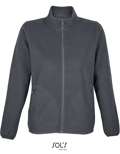 Women´s Factor Zipped Fleece Jacket zum Besticken und Bedrucken in der Farbe Charcoal Grey (Solid) mit Ihren Logo, Schriftzug oder Motiv.