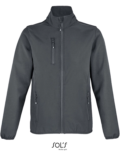 Women´s Falcon Zipped Softshell Jacket zum Besticken und Bedrucken in der Farbe Charcoal Grey (Solid) mit Ihren Logo, Schriftzug oder Motiv.