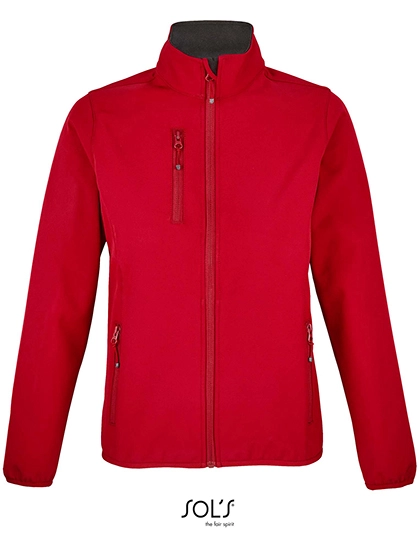 Women´s Falcon Zipped Softshell Jacket zum Besticken und Bedrucken in der Farbe Pepper Red mit Ihren Logo, Schriftzug oder Motiv.