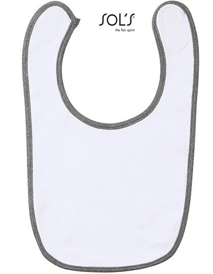 Baby Bib Babib zum Besticken und Bedrucken in der Farbe White-Melange Grey mit Ihren Logo, Schriftzug oder Motiv.
