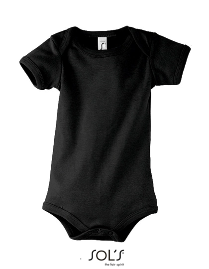 Babies Bodysuit Bambino zum Besticken und Bedrucken in der Farbe Black mit Ihren Logo, Schriftzug oder Motiv.