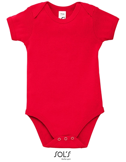 Babies Bodysuit Bambino zum Besticken und Bedrucken in der Farbe Bright Red mit Ihren Logo, Schriftzug oder Motiv.