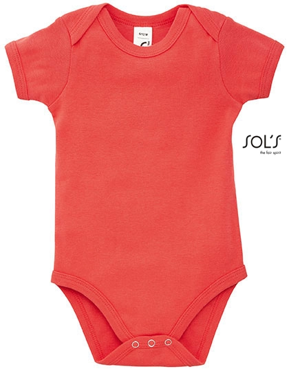 Babies Bodysuit Bambino zum Besticken und Bedrucken in der Farbe Coral mit Ihren Logo, Schriftzug oder Motiv.