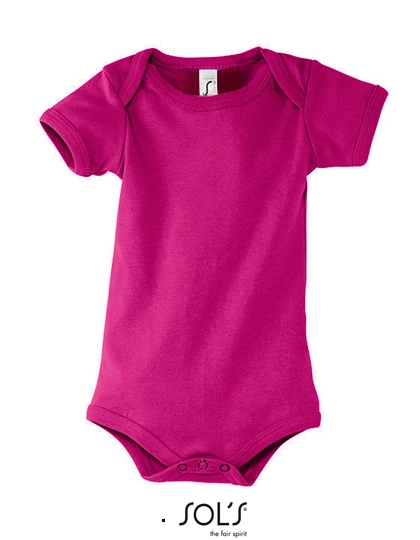 Babies Bodysuit Bambino zum Besticken und Bedrucken in der Farbe Fuchsia mit Ihren Logo, Schriftzug oder Motiv.