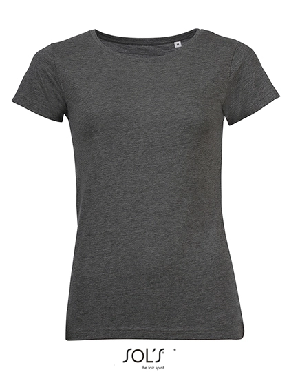 Women´s T-Shirt Mixed zum Besticken und Bedrucken in der Farbe Charcoal Melange mit Ihren Logo, Schriftzug oder Motiv.