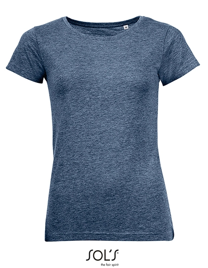 Women´s T-Shirt Mixed zum Besticken und Bedrucken in der Farbe Heather Navy mit Ihren Logo, Schriftzug oder Motiv.