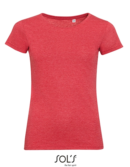 Women´s T-Shirt Mixed zum Besticken und Bedrucken in der Farbe Heather Red mit Ihren Logo, Schriftzug oder Motiv.