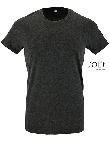 Regent Fit T-Shirt zum Besticken und Bedrucken in der Farbe Charcoal Melange mit Ihren Logo, Schriftzug oder Motiv.