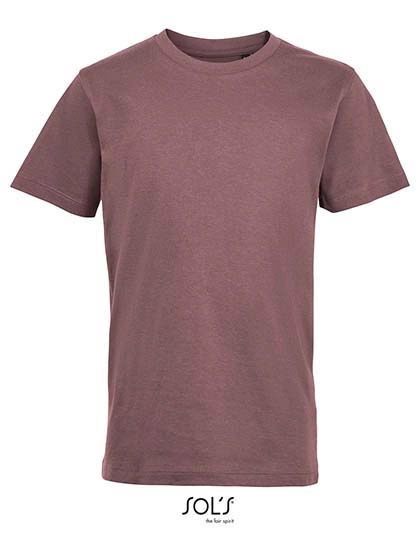 Kids´ Round Collar T-Shirt Regent Fit zum Besticken und Bedrucken in der Farbe Ancient Pink mit Ihren Logo, Schriftzug oder Motiv.