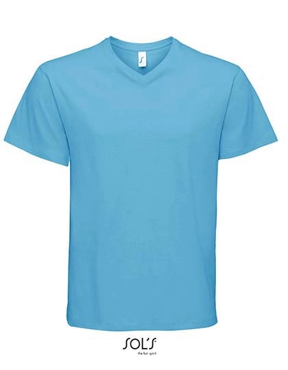 V-Neck T-Shirt Victory zum Besticken und Bedrucken in der Farbe Aqua mit Ihren Logo, Schriftzug oder Motiv.