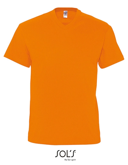 V-Neck T-Shirt Victory zum Besticken und Bedrucken in der Farbe Orange mit Ihren Logo, Schriftzug oder Motiv.