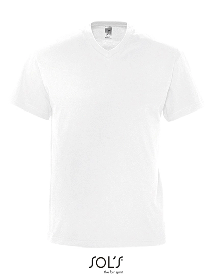 V-Neck T-Shirt Victory zum Besticken und Bedrucken in der Farbe White mit Ihren Logo, Schriftzug oder Motiv.