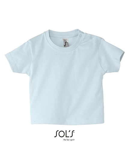 Baby T-Shirt Mosquito zum Besticken und Bedrucken in der Farbe Baby Blue mit Ihren Logo, Schriftzug oder Motiv.