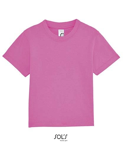 Baby T-Shirt Mosquito zum Besticken und Bedrucken in der Farbe Flash Pink mit Ihren Logo, Schriftzug oder Motiv.