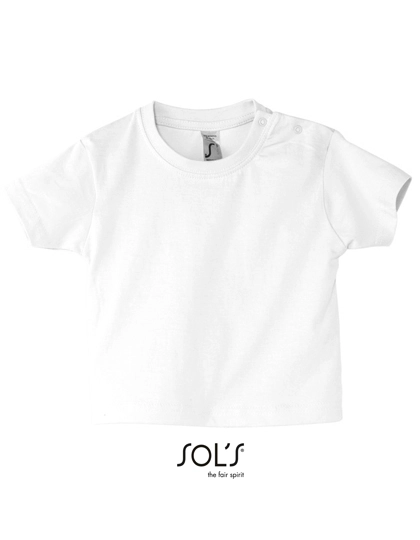 Baby T-Shirt Mosquito zum Besticken und Bedrucken in der Farbe White mit Ihren Logo, Schriftzug oder Motiv.