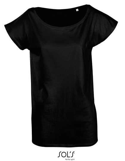 Women´s T-Shirt Marylin zum Besticken und Bedrucken in der Farbe Deep Black mit Ihren Logo, Schriftzug oder Motiv.