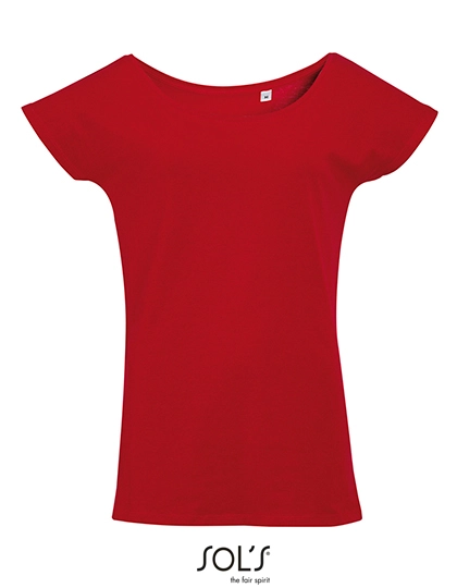 Women´s T-Shirt Marylin zum Besticken und Bedrucken in der Farbe Tango Red mit Ihren Logo, Schriftzug oder Motiv.