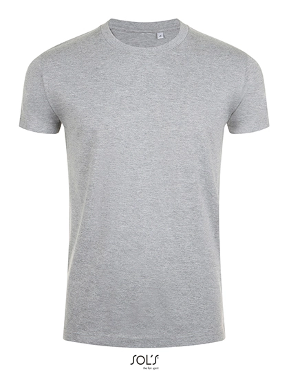 Imperial Fit T-Shirt zum Besticken und Bedrucken in der Farbe Grey Melange mit Ihren Logo, Schriftzug oder Motiv.