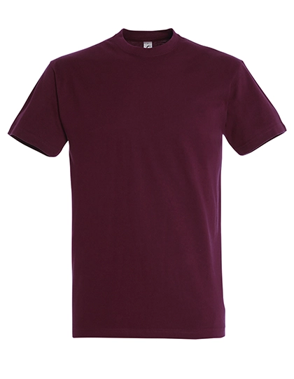Imperial T-Shirt zum Besticken und Bedrucken in der Farbe Burgundy mit Ihren Logo, Schriftzug oder Motiv.