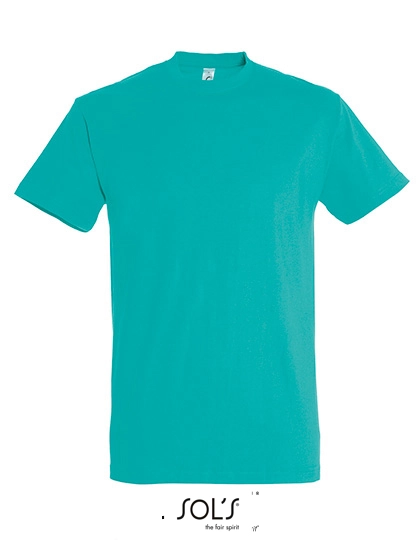 Imperial T-Shirt zum Besticken und Bedrucken in der Farbe Caribbean Blue mit Ihren Logo, Schriftzug oder Motiv.