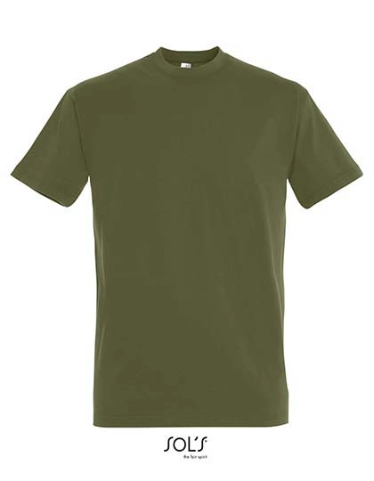 Imperial T-Shirt zum Besticken und Bedrucken in der Farbe Dark Khaki mit Ihren Logo, Schriftzug oder Motiv.